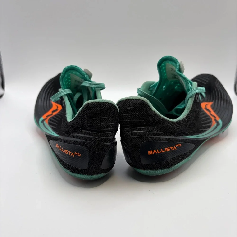 Saucony Ballista MD Womens Track Field Spikes Black Teal Orange S19071-26 Sz 6.5